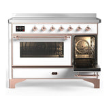 ILVE UMIB48NR3WHP Majestic III 48 inch Induction Range with 6 Elements, 5.02 cu. ft. Total Oven Capacity (Triple Glass Door, White, Copper)