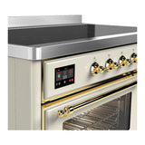 ILVE UMIB48NR3AWG Majestic III 48 inch Induction Range with 6 Elements, 5.02 cu. ft. Total Oven Capacity (Triple Glass Door, Antique White, Brass)