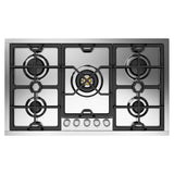 ILVE UHCPMT95SS Panoramagic 36 inch Built-In Gas Cooktop with 5 Burners, in Stainless Steel (Natural Gas, 5 Sealed Burners)