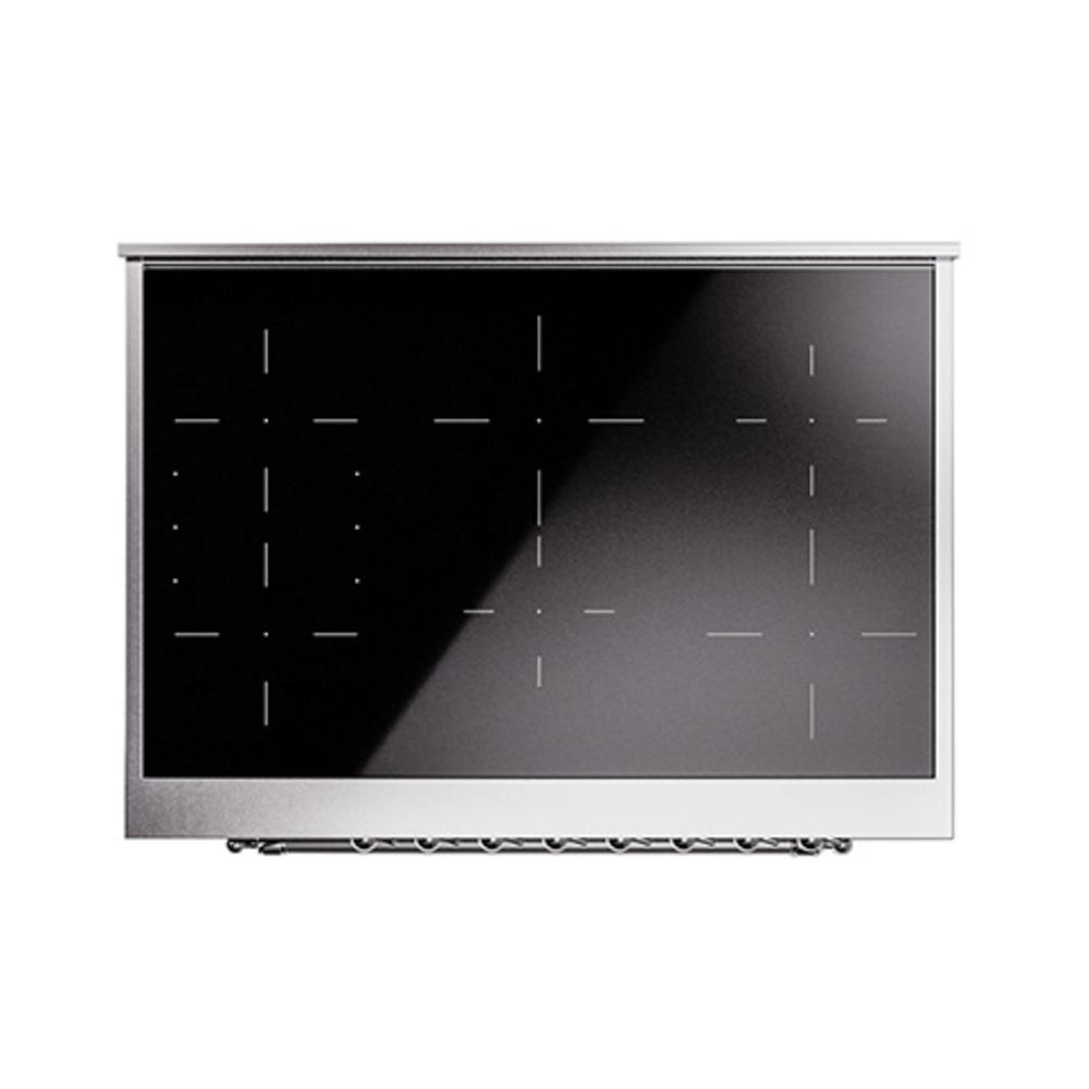 ILVE UNI366QNMPBGC Nostalgie II Noblesse 36 inch Induction Range (Solid Door, Blue Grey, Chrome)