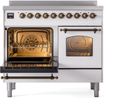 Nostalgie II 40 Inch Electric Freestanding Range in White with Bronze Trim
