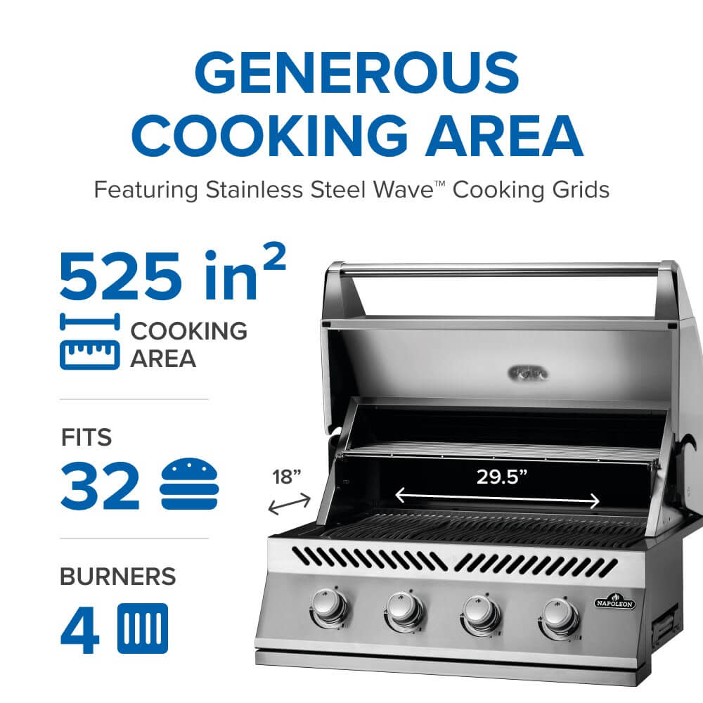 Built-In 500 Series 32 Grill Head , Natural Gas, Stainless Steel