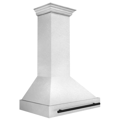36 in. ZLINE Autograph Edition DuraSnow Stainless Steel Range Hood with Stainless Steel Shell and Colored Handle (8654SNZ-36) [Color: Matte Black]