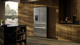 French door fridge-freezer with 2 freezer drawers and water and ice cube dispenser