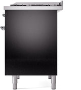 Nostalgie II 40 Inch Dual Fuel Liquid Propane Freestanding Range in Glossy Black with Chrome Trim