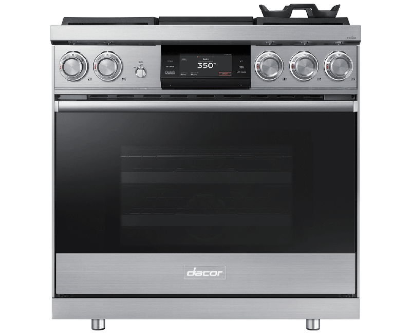 36" Pro Dual-Fuel Steam Range, Silver Stainless Steel, Natural Gas