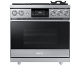36" Pro Dual-Fuel Steam Range, Silver Stainless Steel, Natural Gas