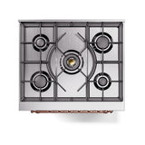 ILVE UN30NMPSSP Nostalgie II Noblesse 30 inch Dual Fuel Range (Natural Gas, Triple Glass Door, Stainless Steel, Copper)