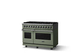 48"W. Dual Fuel Range (Burner: 8b, Finish: Eucalyptus, Trim: Polished Chrome, Fuel: Natural Gas)