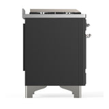 ILVE UM48FNR3MGCLP Majestic III 48 inch Dual Fuel Range with 8 Burners and Griddle, Dual Function Burner up to 25,000 BTU (Liquid Propane, Triple Glass Door, Graphite Matte, Chrome)