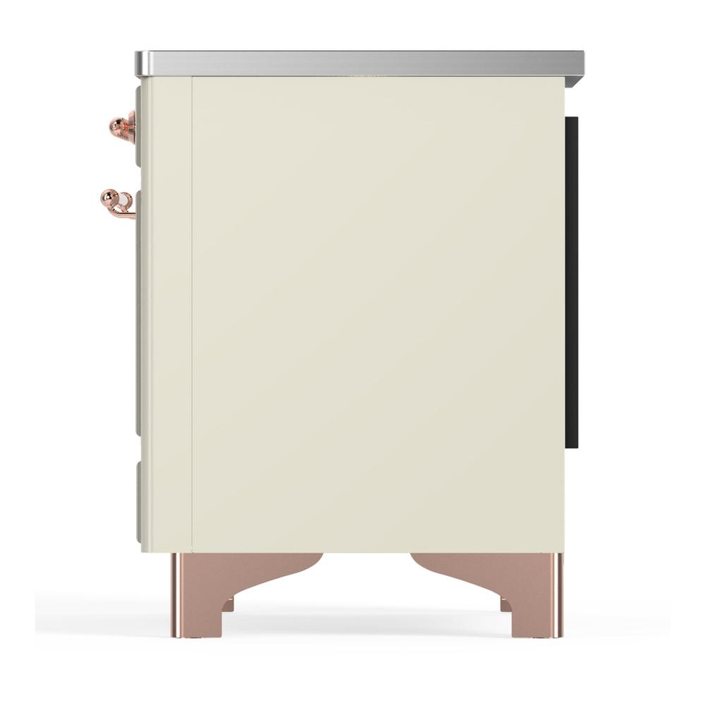 ILVE UMDIB40QNR3AWP Majestic III 40 inch Induction Range with 6 Elements, 3.82 cu. ft. Total Oven Capacity (Solid Door, Antique White, Copper)
