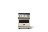 30"W. Sealed Burner Gas Range (Finish: Pure White, Trim: Brushed Brass, Fuel: Propane)