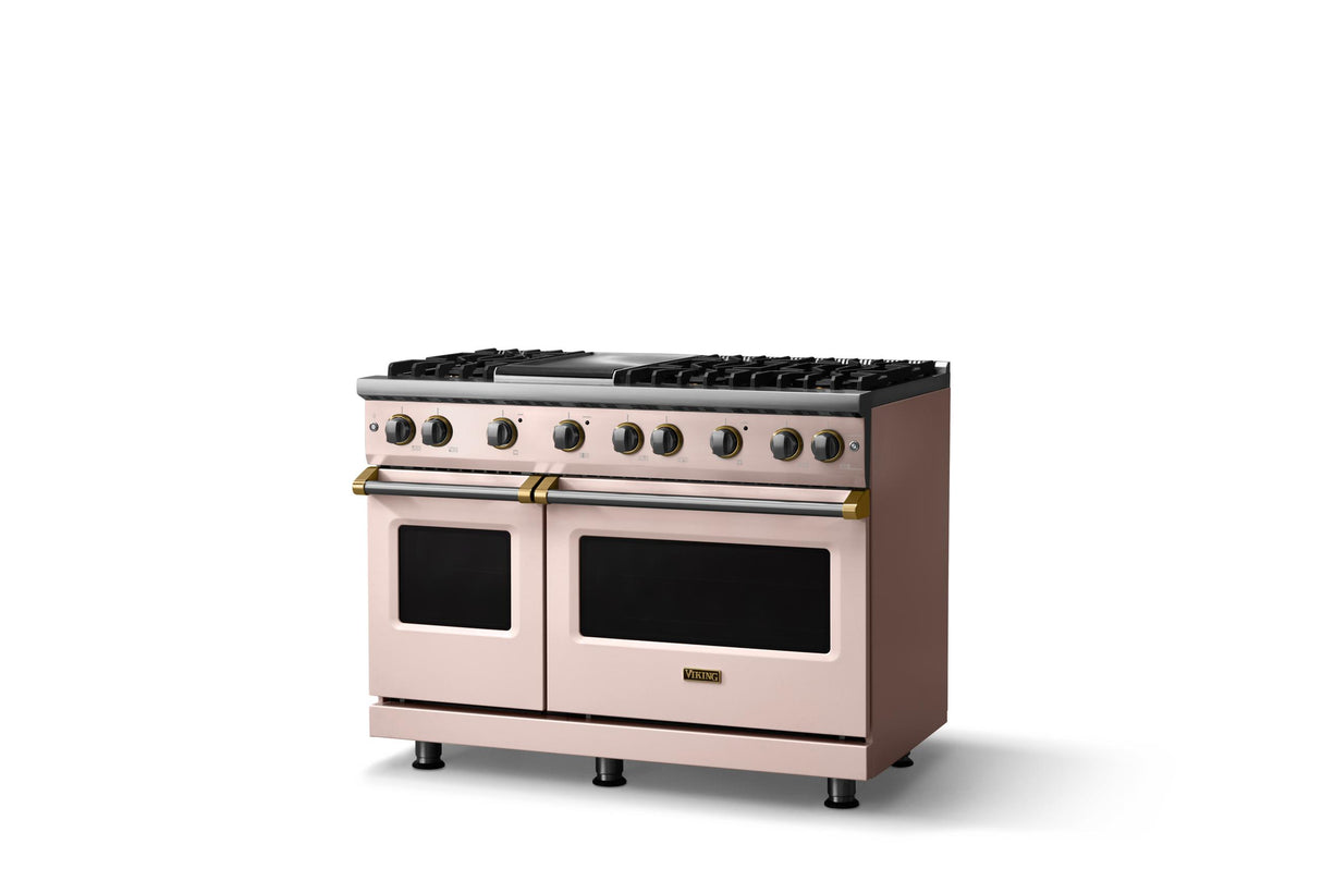 48"W. Sealed Burner Gas Range (Burner: 6g, Finish: Blush, Trim: Polished Chrome, Fuel: Propane)