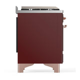 ILVE UMD40FNR3BUP Majestic III 40 inch Dual Fuel Range with 6 Burners and Griddle, Dual Function Burner up to 25,000 BTU (Natural Gas, Triple Glass Door, Burgundy, Copper)