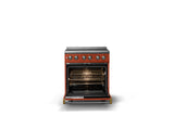30"W. Electric Range (Finish: Spiced Cider, Trim: Brushed Brass)