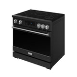36 Inch Professional Induction Range With Tilt Panel Touch Control In Black and Stainless Steel  Gordon Ramsay Series