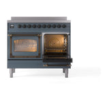ILVE UNDI406NMPBGB Nostalgie II Noblesse 40 inch Induction Range (Triple Glass Door, Blue Grey, Burnished)