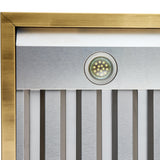 Forno Vittorio 36-Inch Wall Mount Range Hood, White with Antique Brass Trim, 600 CFM Airflow, Dishwasher-Safe Baffle Filters, Remote Control, 3-Speed Fan, Bright LED Lighting.
