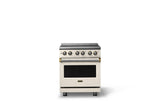 30"W. Electric Range (Finish: Pure White, Trim: Brushed Brass)