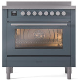 Professional Plus II 36 Inch Electric Freestanding Range in Blue Grey with Trim