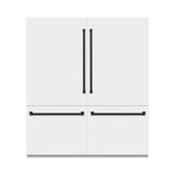 ZLINE Autograph Edition 72 in. 39.6 cu. ft. French Door Built-In Bottom Freezer Refrigerator with Water Dispensers and Ice Makers in White Matte and Matte Black Accents (RBITZ-WM-72-MB)