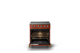 30"W. Induction Range (Finish: Spiced Cider, Trim: Brushed Brass)