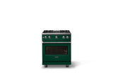 30"W. Sealed Burner Gas Range (Finish: Ivy, Trim: Polished Chrome, Fuel: Natural Gas)