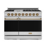 48 Inch Professional Gas Range With Pro-style Knobs In Stainless Steel/bronze  Gordon Ramsay Series