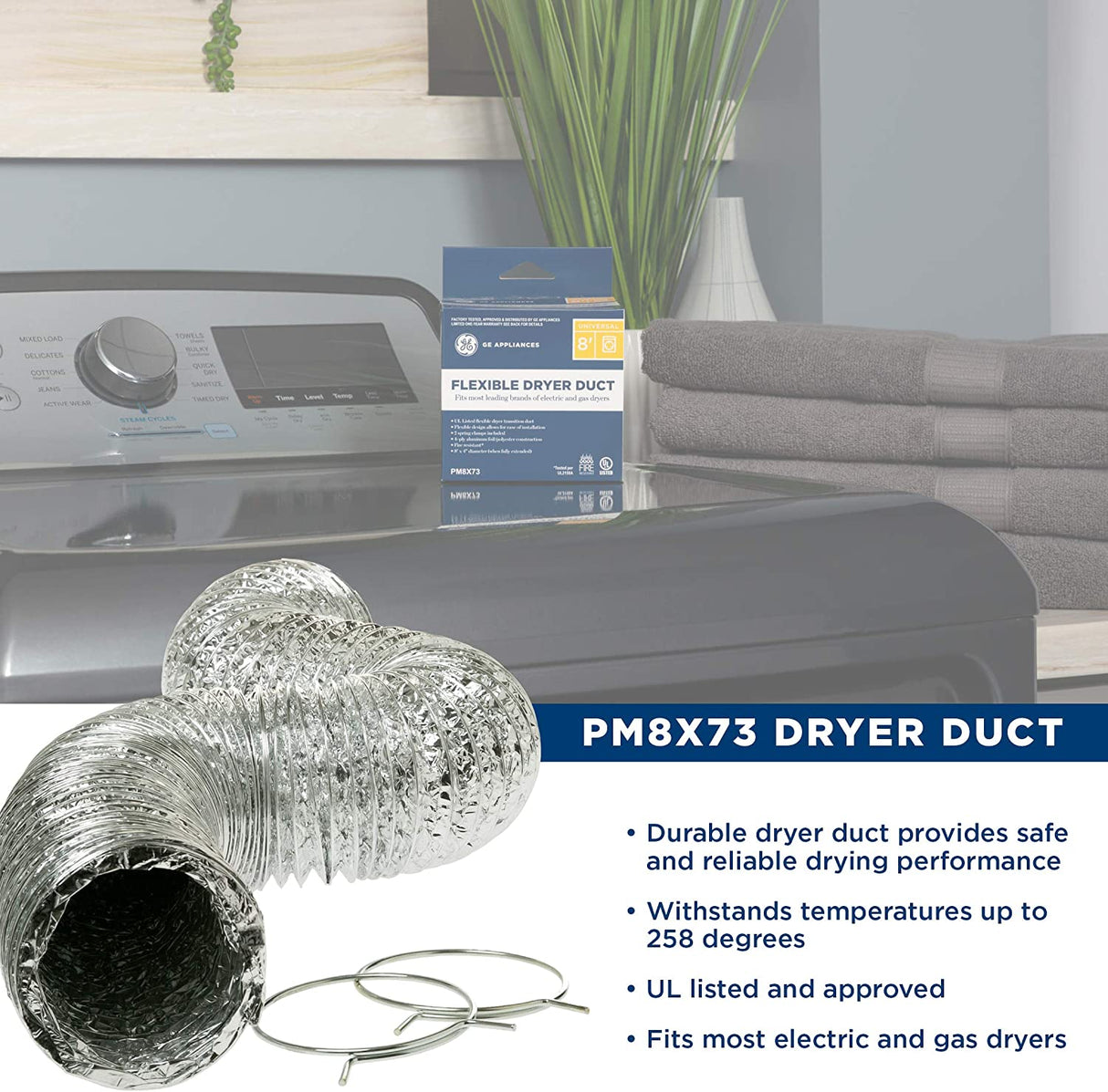 Super Flexible Foil 8' Transition Duct