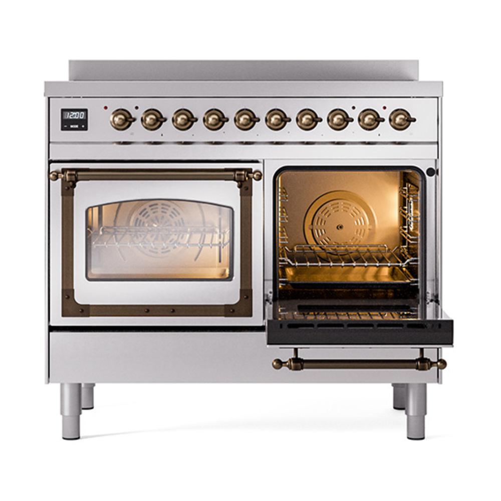 ILVE UNDI406NMPSSB Nostalgie II Noblesse 40 inch Induction Range (Triple Glass Door, Stainless Steel, Burnished)
