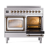ILVE UNDI406NMPSSB Nostalgie II Noblesse 40 inch Induction Range (Triple Glass Door, Stainless Steel, Burnished)