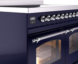 Nostalgie II 40 Inch Electric Freestanding Range in Blue with Chrome Trim