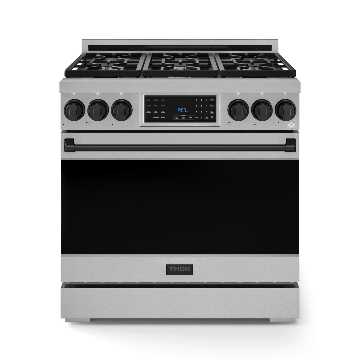 36 Inch Professional Gas Range With Tilt Panel Touch Control In Stainless Steel/black  Gordon Ramsay Series