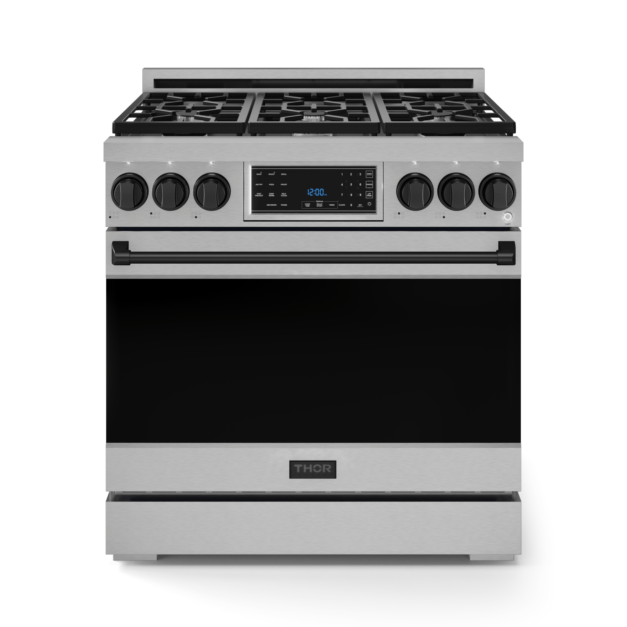 36 Inch Professional Gas Range With Tilt Panel Touch Control In Stainless Steel/black  Gordon Ramsay Series