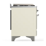 ILVE UM60FSNR3AWCLP Majestic III 60 inch Dual Fuel Range with 7 Burners, Griddle and French Top, Dual Function Burner with up to 25,000 BTU (Liquid Propane, Triple Glass Door, Antique White, Chrome)