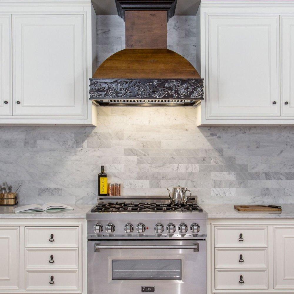 ZLINE 48" Designer Series Wooden Wall Range Hood with Crown Molding (393AR-48)