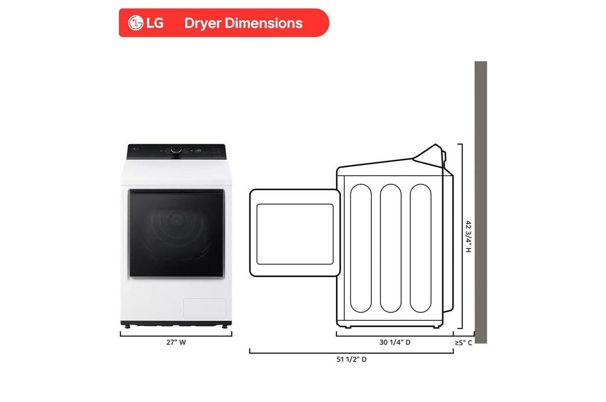 7.3 cu. ft. Ultra Large Capacity Smart Rear Control Ventless Dryer with Dual Inverter Heat Pump Technology and Inverter Direct Drive Motor System