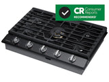 36" Smart Gas Cooktop with 22K BTU Dual Power Burner in Black Stainless Steel