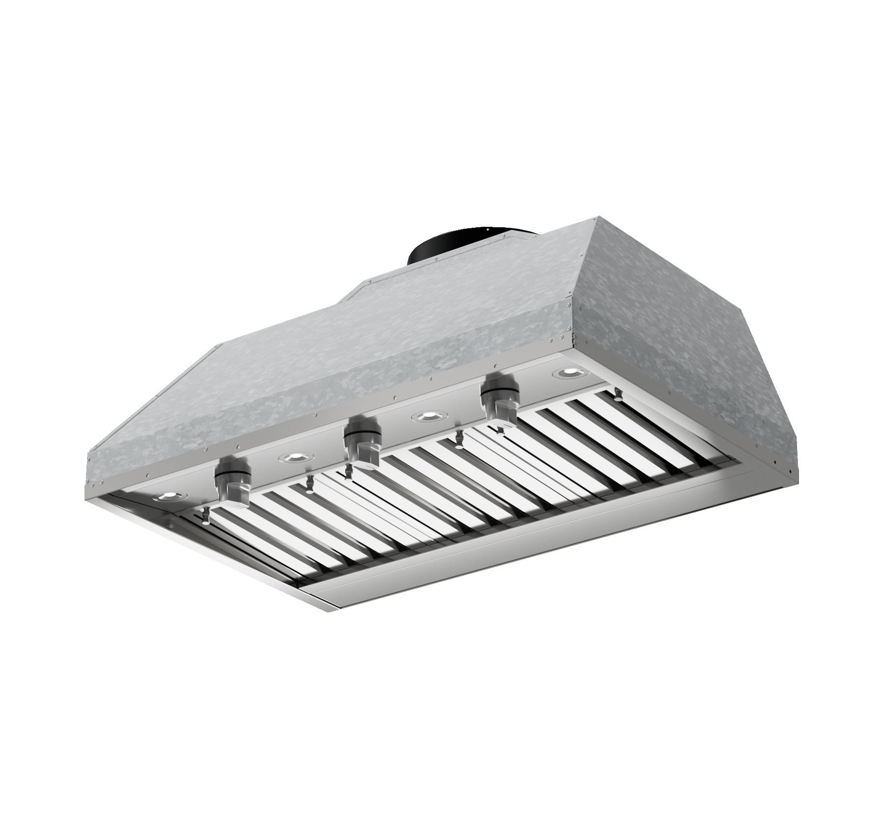 Outdoor Custom Insert for a 36" Wide Custom Hood, 1200 CFM, LED Lights, Pro Baffle Filters