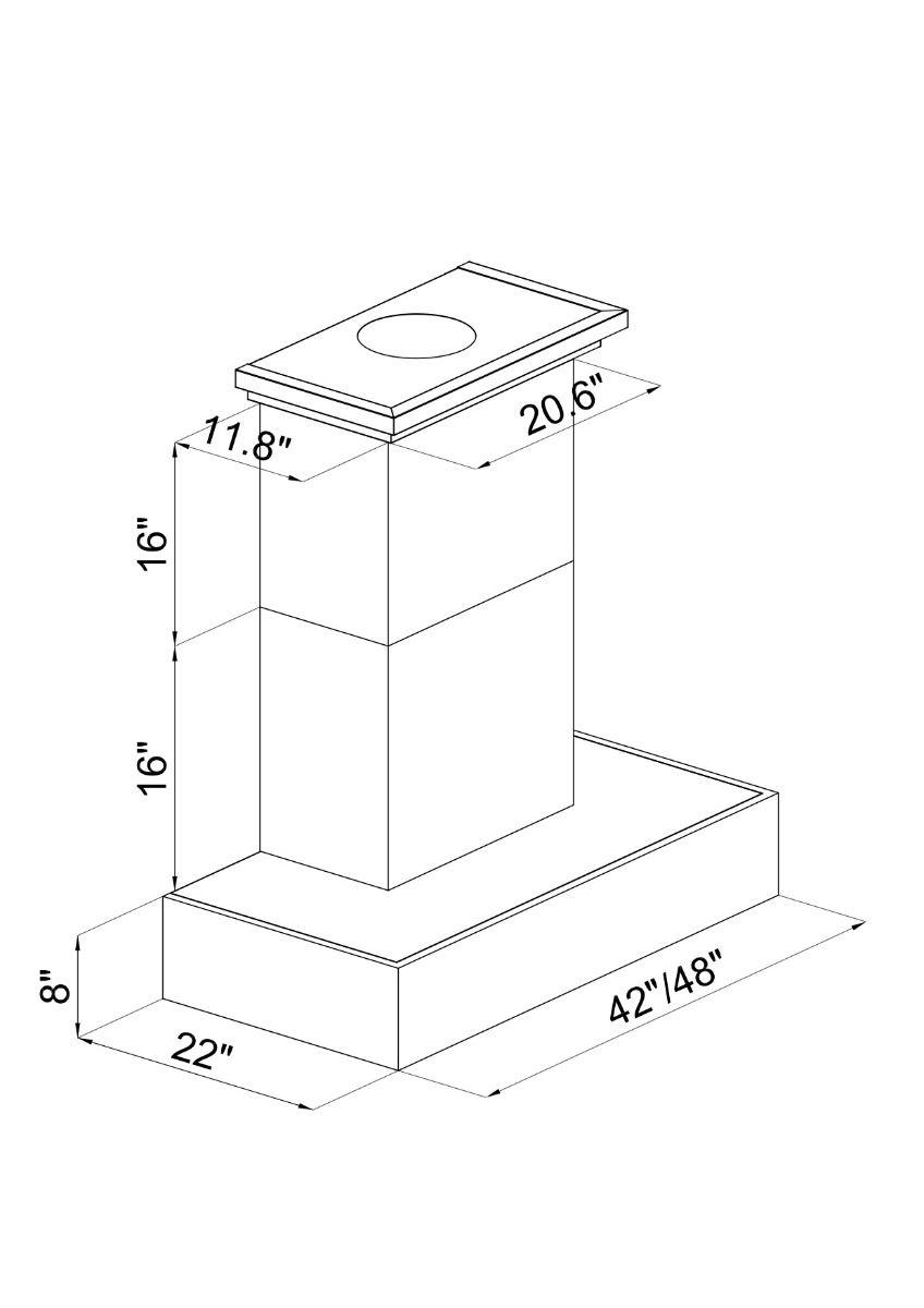 ZLINE 48 in. 1200 CFM Designer Series Wooden Wall Mount Range Hood in Butcher Block (681M-48)