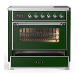 ILVE UMIB36NR3EGC Majestic III 36 inch Induction Range with 6 Elements, 3.5 cu. ft. Total Oven Capacity (Triple Glass Door, Emerald Green, Chrome)
