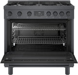 800 Series Dual Fuel Freestanding Range 36" Black Stainless Steel