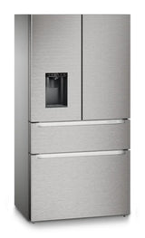 French door fridge-freezer with 2 freezer drawers and water and ice cube dispenser