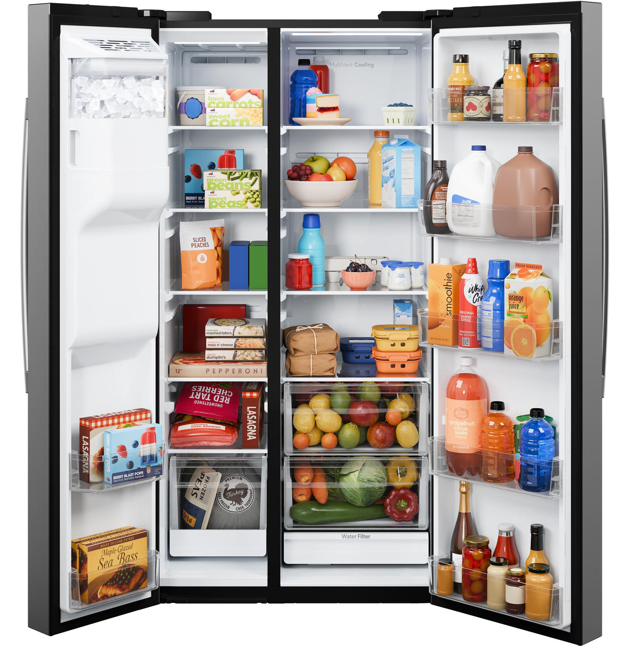 GE® 23.6 Cu. Ft. Counter-Depth Side-By-Side Refrigerator with Extra Tall Dispenser and In-Door Icemaker