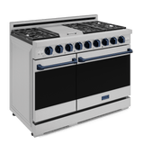 48 Inch Professional Lp Range With Pro-style Knobs In Stainless Steel/blue  Gordon Ramsay Series