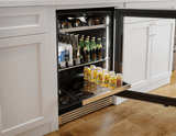 Presrv Pro Beverage Cooler, 24in Under Cabinet, SS+Glass, Reverse Door, 1 Zone