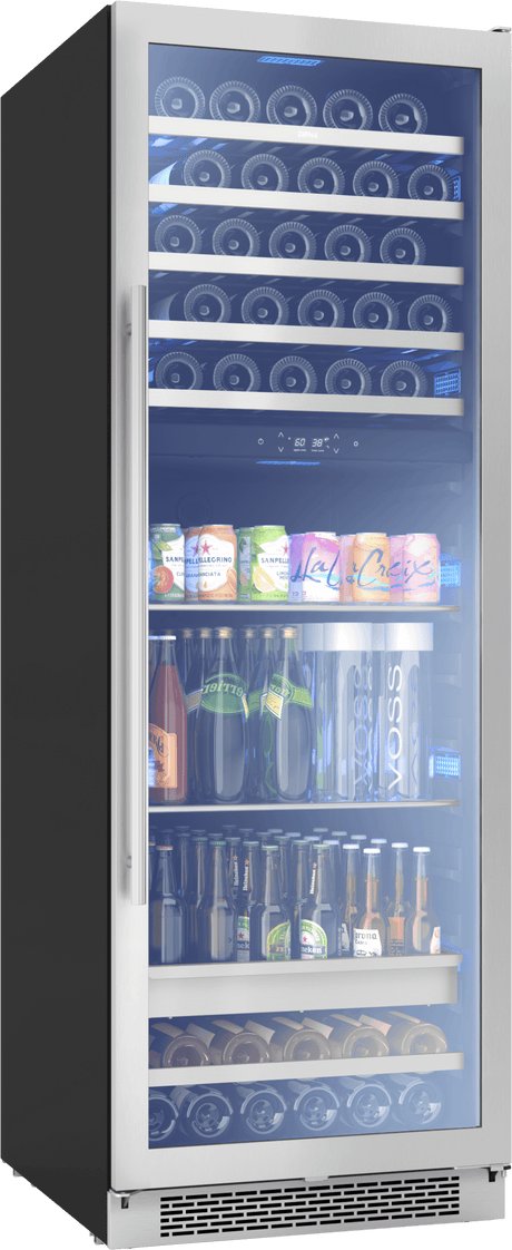 Presrv Wine and Beverage Cooler, 24in, Full Size, SS+Glass, Reversible Door, 2 Zones