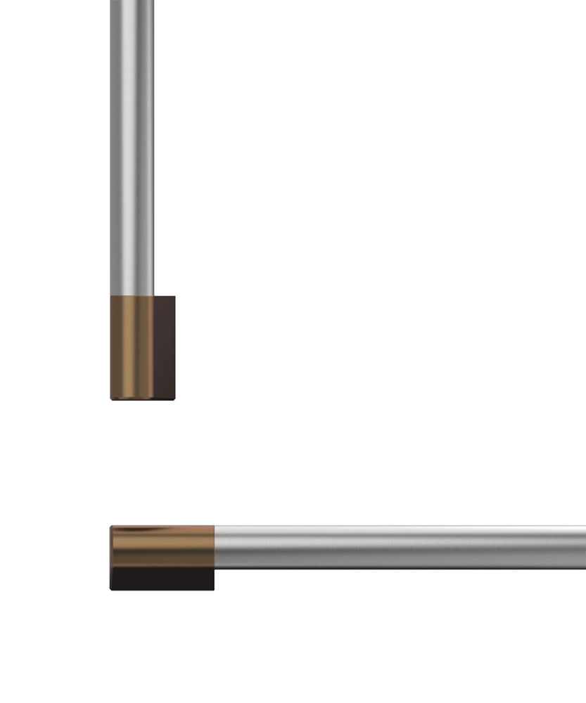 Professional Round Flush Handle Kit for Integrated French Door, 36"