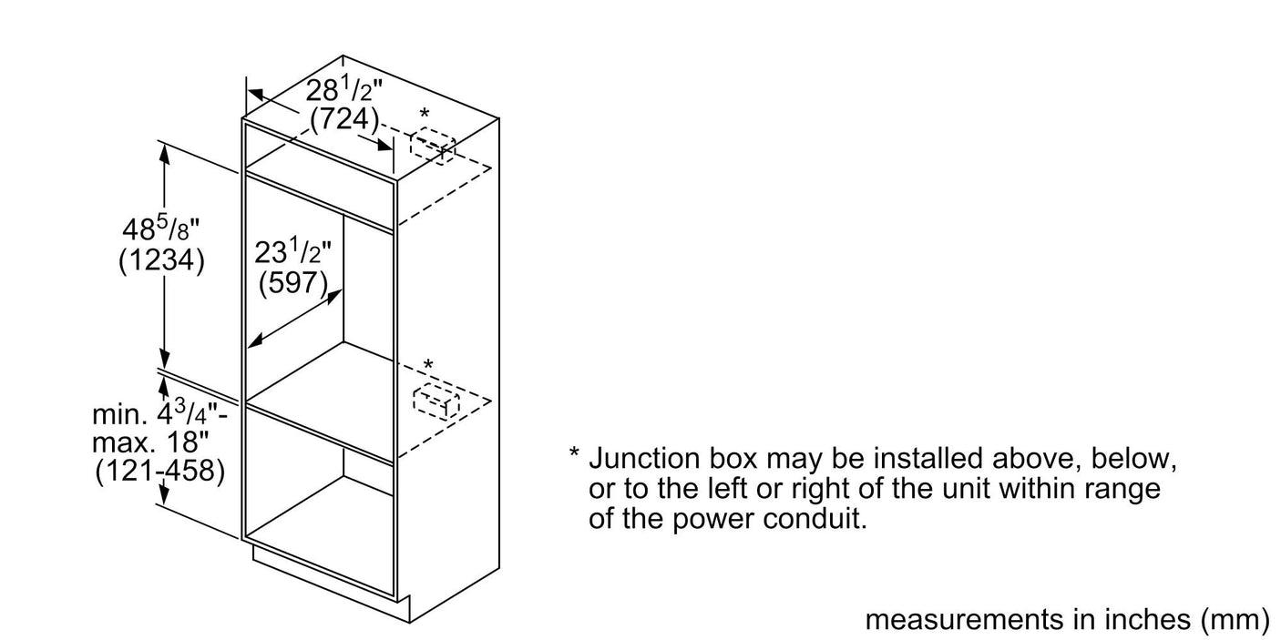 500 Series, 30" Combo, Upper: Microwave, Lower: EU Conv, Knob Control