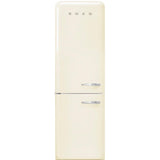 Approx 24" 50'S Style refrigerator with automatic freezer, Cream, Left hand hinge